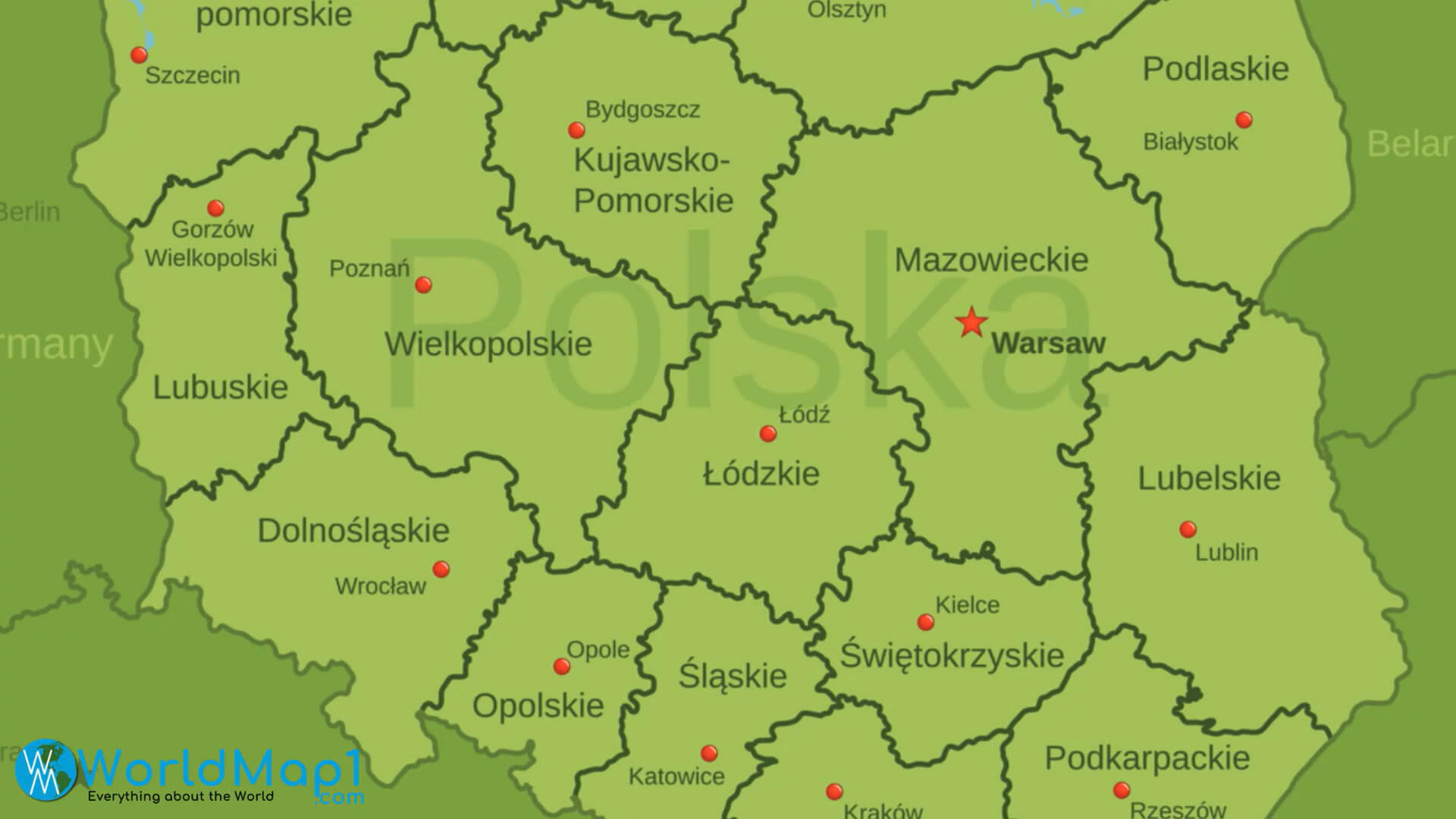 Belarus Map with Poland